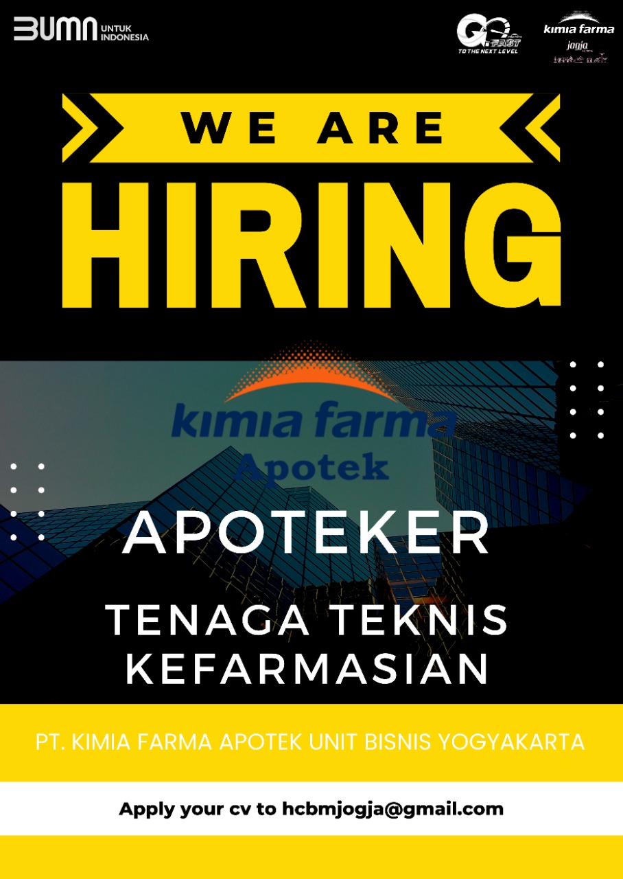 Lowongan Kerja Apoteker dan Tenaga Teknis Kefarmasian